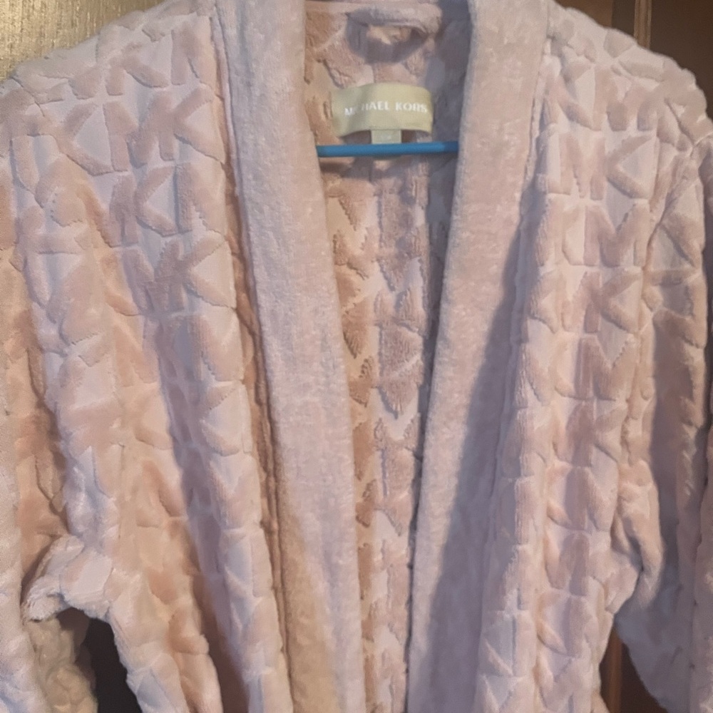 Michael Kors cotton Terry Velour ballet pink robe size